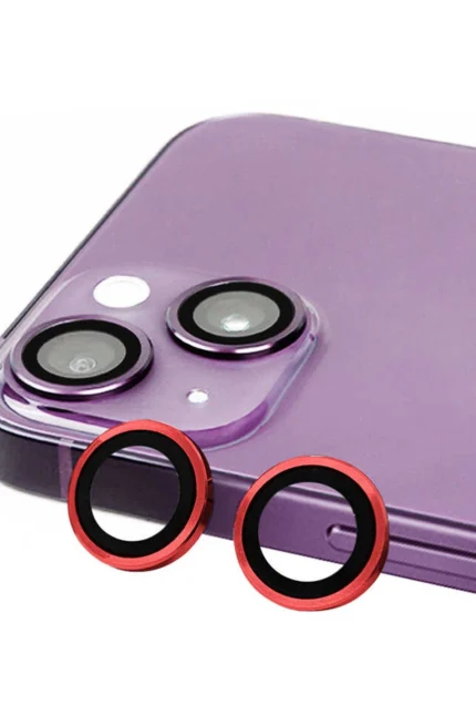 Uray store Apple iPhone 13 Mini Raze Metal Kamera Lens - Kırmızı
