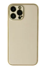Uray store Apple iPhone 13 Pro Kılıf Coco Deri Silikon Kapak - Gold