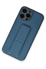 Uray store Apple iPhone 13 Pro Kılıf Coco Deri Standlı Kapak - Açık Mavi - Görsel 2
