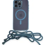 Uray store Apple iPhone 13 Pro Kılıf Divo Lazer Askılı Magsafe Kapak - Sierra Blue