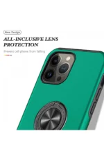 Uray store Apple iPhone 13 Pro Kılıf Elit Yüzüklü Kapak - Yeşil - Görsel 4