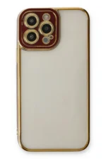 Uray store Apple iPhone 13 Pro Kılıf Liva Lens Silikon - Bordo - Görsel 2