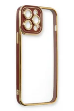 Uray store Apple iPhone 13 Pro Kılıf Liva Lens Silikon - Bordo - Görsel 4