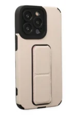 Uray store Apple iPhone 13 Pro Kılıf Mega Standlı Silikon - Gold - Görsel 5