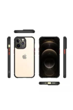 Uray store Apple iPhone 13 Pro Kılıf Miami Şeffaf Silikon - Siyah - Görsel 2