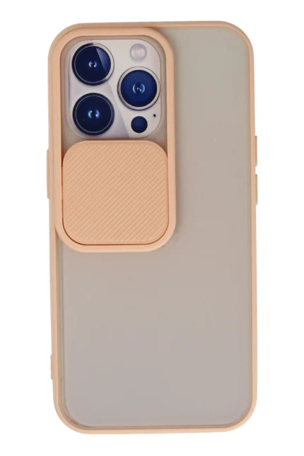 Uray store Apple iPhone 13 Pro Kılıf Palm Buzlu Kamera Sürgülü Silikon - Pembe