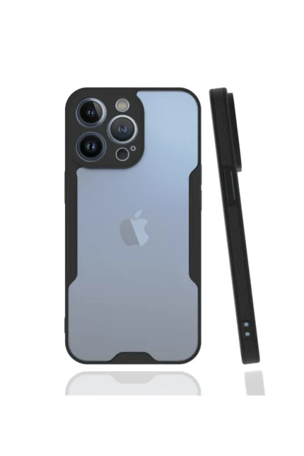 Uray store Apple iPhone 13 Pro Kılıf Platin Silikon - Siyah