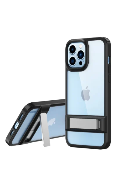 Uray store Apple iPhone 13 Pro Kılıf Rolet Stand Kapak - Siyah