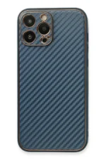 Uray store Apple iPhone 13 Pro Max Kılıf Coco Karbon Silikon - Mavi