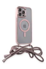 Uray store Apple iPhone 13 Pro Max Kılıf Divo Lazer Askılı Magsafe Kapak - Pembe - Görsel 2