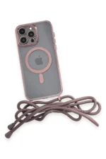 Uray store Apple iPhone 13 Pro Max Kılıf Divo Lazer Askılı Magsafe Kapak - Pembe - Görsel 4