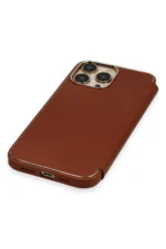Uray store Apple iPhone 13 Pro Max Kılıf Dolpin Kapaklı - Kahverengi - Görsel 6