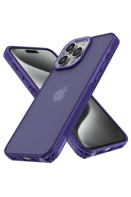 Uray store Apple iPhone 13 Pro Max Kılıf Elegant Kapak - Derin Mor