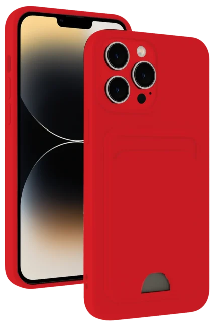Uray store Apple iPhone 13 Pro Max Kılıf Kelvin Kartvizitli Silikon - Kırmızı