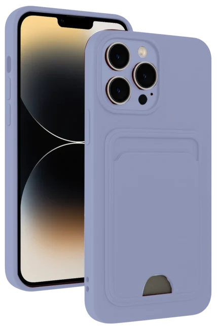Uray store Apple iPhone 13 Pro Max Kılıf Kelvin Kartvizitli Silikon - Lila