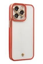 Uray store Apple iPhone 13 Pro Max Kılıf Liva Lens Silikon - Kırmızı