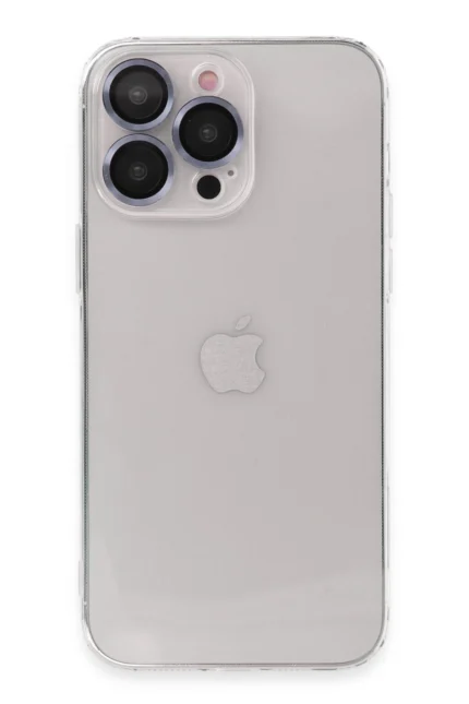 Uray store Apple iPhone 13 Pro Max Kılıf Luko Lens Silikon - Sierra Blue