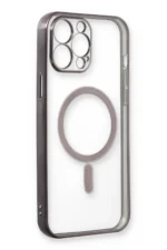 Uray store Apple iPhone 13 Pro Max Kılıf Magneticsafe Lazer Silikon - Siyah - Görsel 4