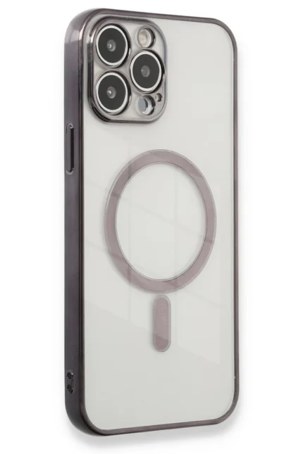 Uray store Apple iPhone 13 Pro Max Kılıf Magneticsafe Lazer Silikon - Siyah