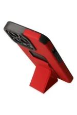 Uray store Apple iPhone 13 Pro Max Kılıf Mega Standlı Silikon - Kırmızı - Görsel 3