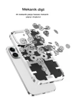 Uray store Apple iPhone 13 Pro Max Kılıf Mekanik Bumper Kapak - Siyah - Görsel 3