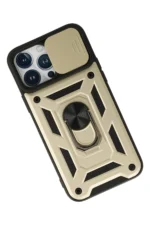 Uray store Apple iPhone 13 Pro Max Kılıf Pars Lens Yüzüklü Silikon - Gold - Görsel 3