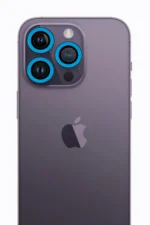 Uray store Apple iPhone 13 Pro Max Neon Fosforlu Kamera Lens - Mavi