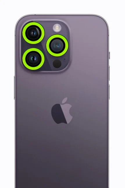 Uray store Apple iPhone 13 Pro Max Neon Fosforlu Kamera Lens - Yeşil