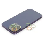 Uray store Apple iPhone 13 Pro Max Renkli Kamera Lens Koruma Cam - Sarı-Turuncu