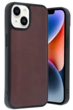 Uray store Apple iPhone 14 Kılıf Aras Deri Kapak - Bordo