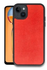 Uray store Apple iPhone 14 Kılıf Aras Deri Kapak - Kırmızı