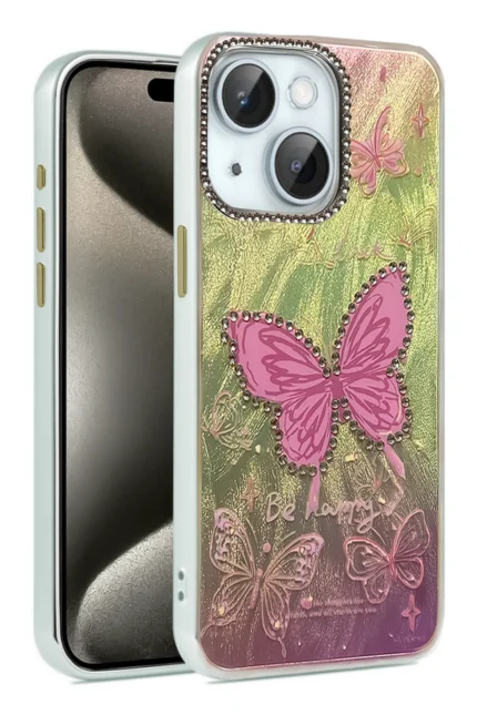 Uray store Apple iPhone 14 Kılıf Blade Aynalı Desenli Kapak - Desen 5