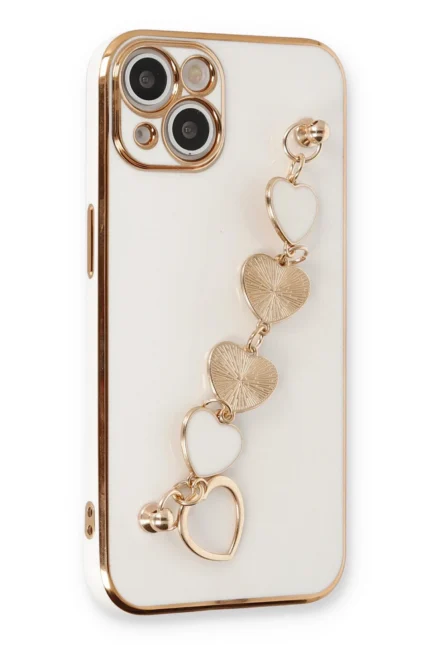 Uray store Apple iPhone 14 Kılıf Esila Silikon - Beyaz