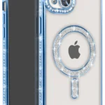 Uray store Apple iPhone 14 Kılıf Joke Simli Magneticsafe Kılıf - Mavi