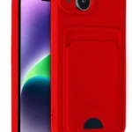 Uray store Apple iPhone 14 Kılıf Kelvin Kartvizitli Silikon - Kırmızı