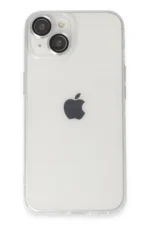 Uray store Apple iPhone 14 Kılıf Luko Lens Silikon - Gümüş