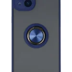 Uray store Apple iPhone 14 Kılıf Montreal Yüzüklü Silikon Kapak - Lacivert