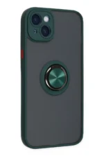 Uray store Apple iPhone 14 Kılıf Montreal Yüzüklü Silikon Kapak - Yeşil - Görsel 2