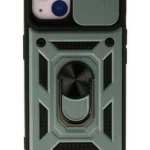 Uray store Apple iPhone 14 Kılıf Pars Lens Yüzüklü Silikon - Yeşil