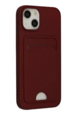 Uray store Apple iPhone 14 Plus Kılıf Kelvin Kartvizitli Silikon - Bordo - Görsel 2