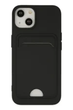 Uray store Apple iPhone 14 Plus Kılıf Kelvin Kartvizitli Silikon - Siyah