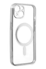 Uray store Apple iPhone 14 Plus Kılıf Magneticsafe Lazer Silikon - Gümüş - Görsel 4