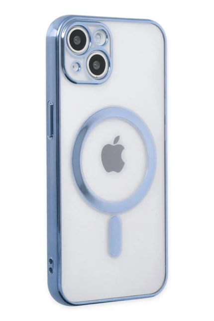 Uray store Apple iPhone 14 Plus Kılıf Magneticsafe Lazer Silikon - Sierra Blue