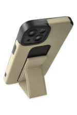 Uray store Apple iPhone 14 Plus Kılıf Mega Standlı Silikon - Gold - Görsel 4