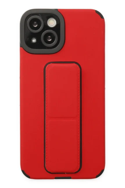 Uray store Apple iPhone 14 Plus Kılıf Mega Standlı Silikon - Kırmızı