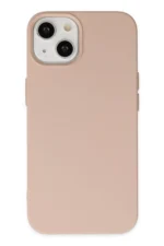 Uray store Apple iPhone 14 Plus Kılıf Nano içi Kadife Silikon - Pudra