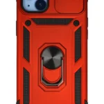 Uray store Apple iPhone 14 Plus Kılıf Pars Lens Yüzüklü Silikon - Kırmızı