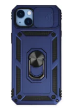 Uray store Apple iPhone 14 Plus Kılıf Pars Lens Yüzüklü Silikon - Lacivert