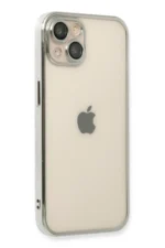 Uray store Apple iPhone 14 Plus Kılıf Razer Lensli Silikon - Gümüş - Görsel 2