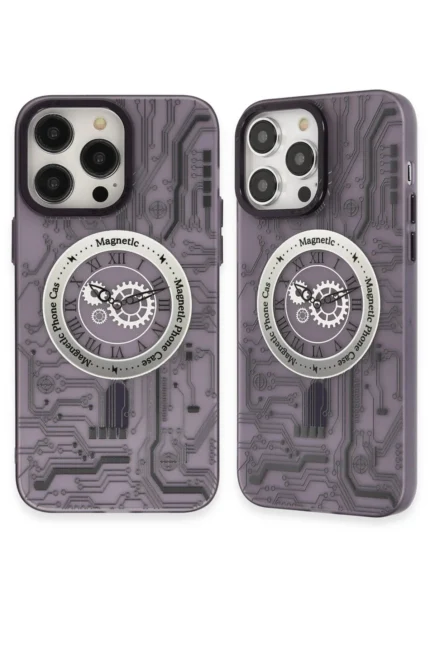 Uray store Apple iPhone 14 Pro Kılıf Apollo Magneticsafe Desenli Kapak - Apollo Mor - 5